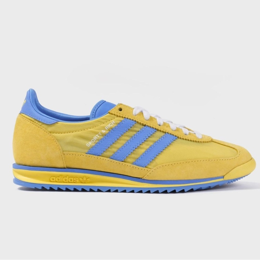 SPORTY & RICH X ADIDAS ORIGINALS
SL72 - Yellow/Blue
Brand new
Size 8 - Picture 4 of 8